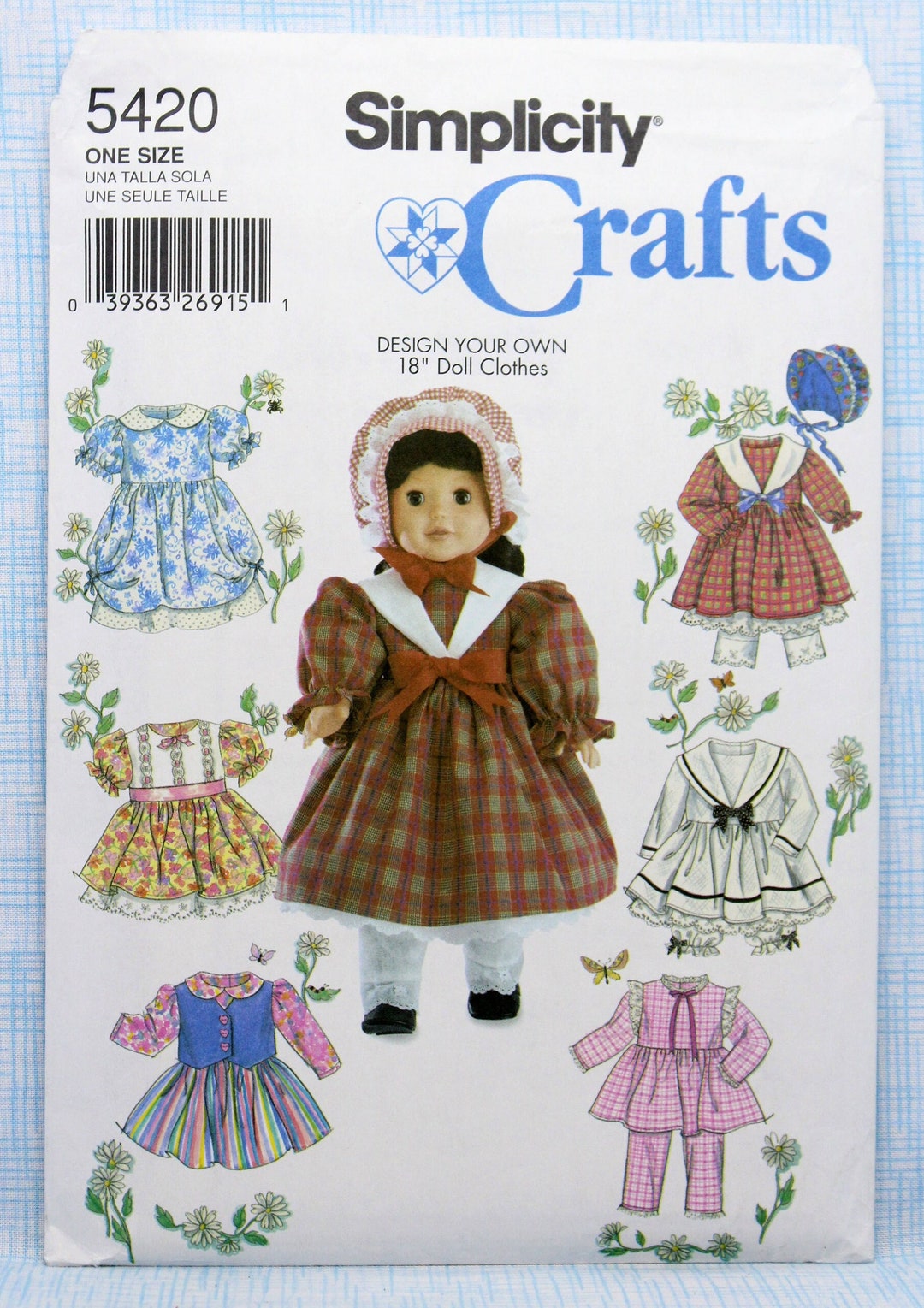Simplicity 18 Inch Doll Clothes Pattern 5420 for sale online