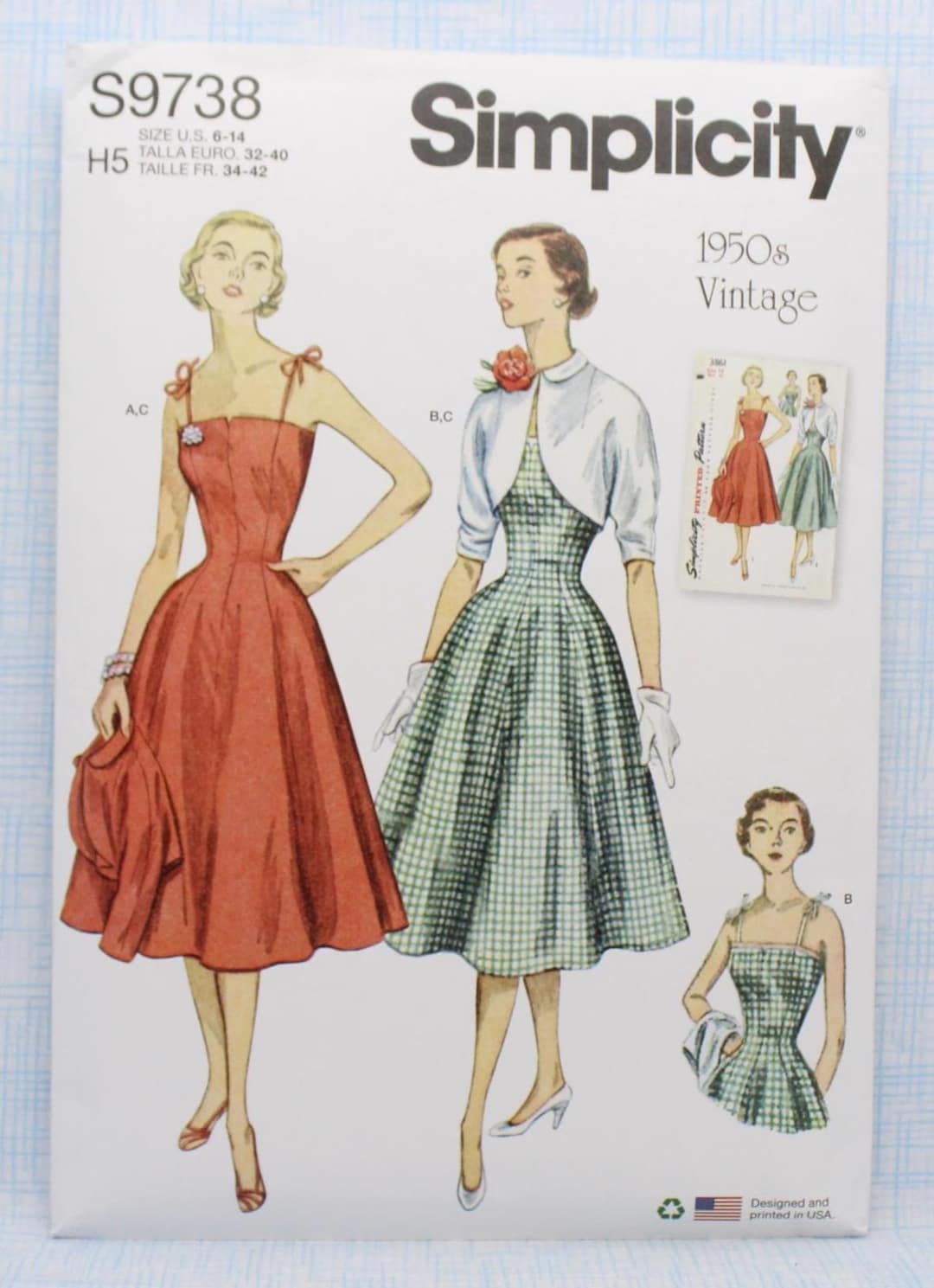 Simplicity Sewing Pattern 9738, Misses' Dress With Shoulder Straps and ...