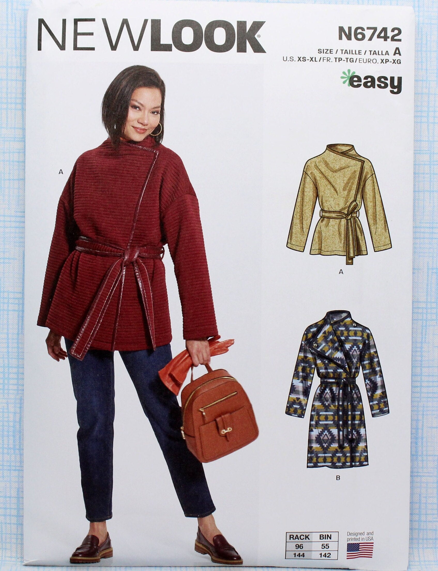 New Look Sewing Pattern 6742, Misses' Wrap Coat and Jacket