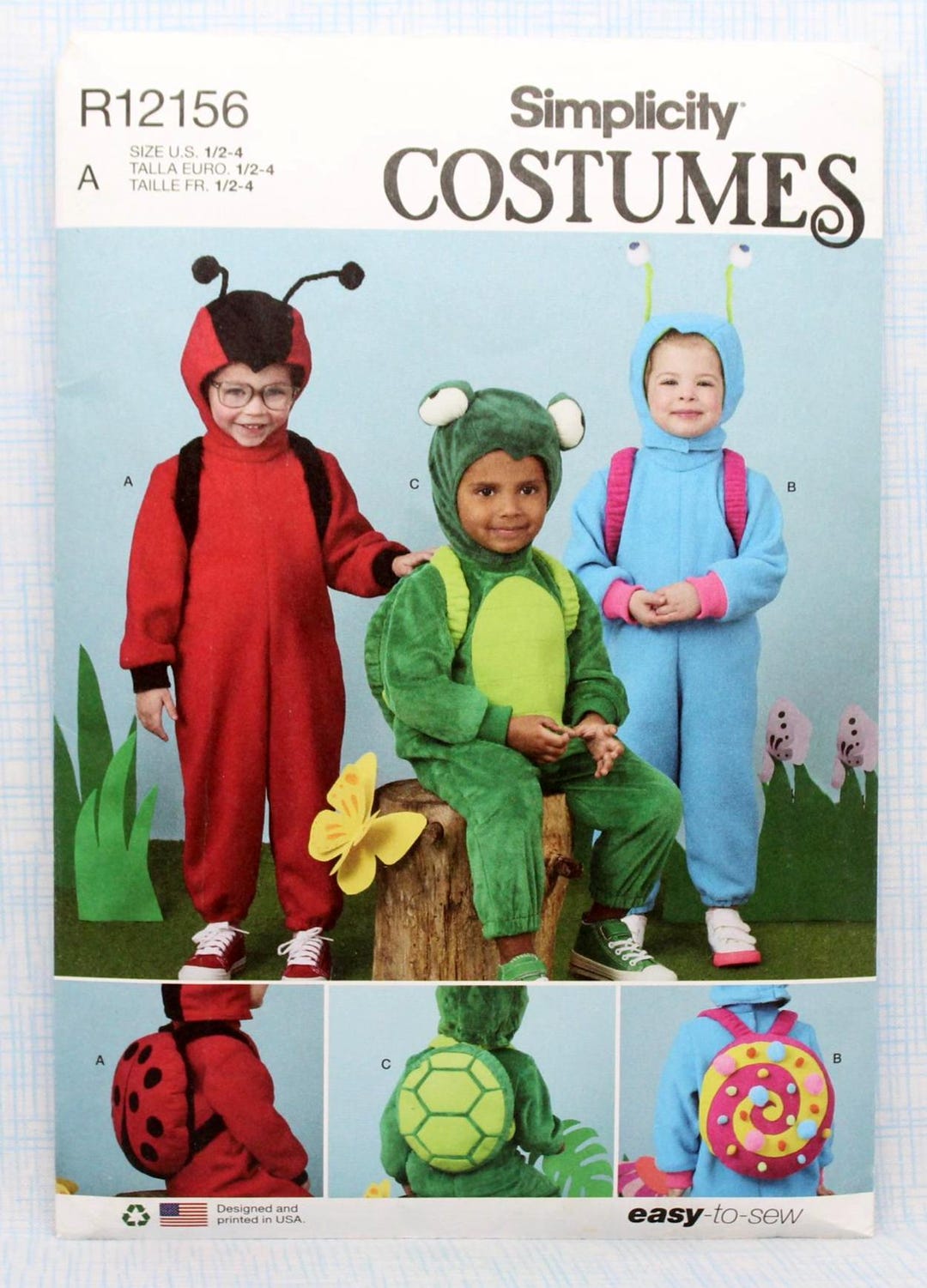 Simplicity Sewing Pattern R12156, Toddler's Ladybug, Snail and Turtle ...