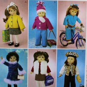 McCall's Sewing Pattern 3474, Doll Clothes for 18" Dolls, Doll Top, Skirt, Pants, Vest, Skirt, Jacket Sewing Pattern, Uncut/FF