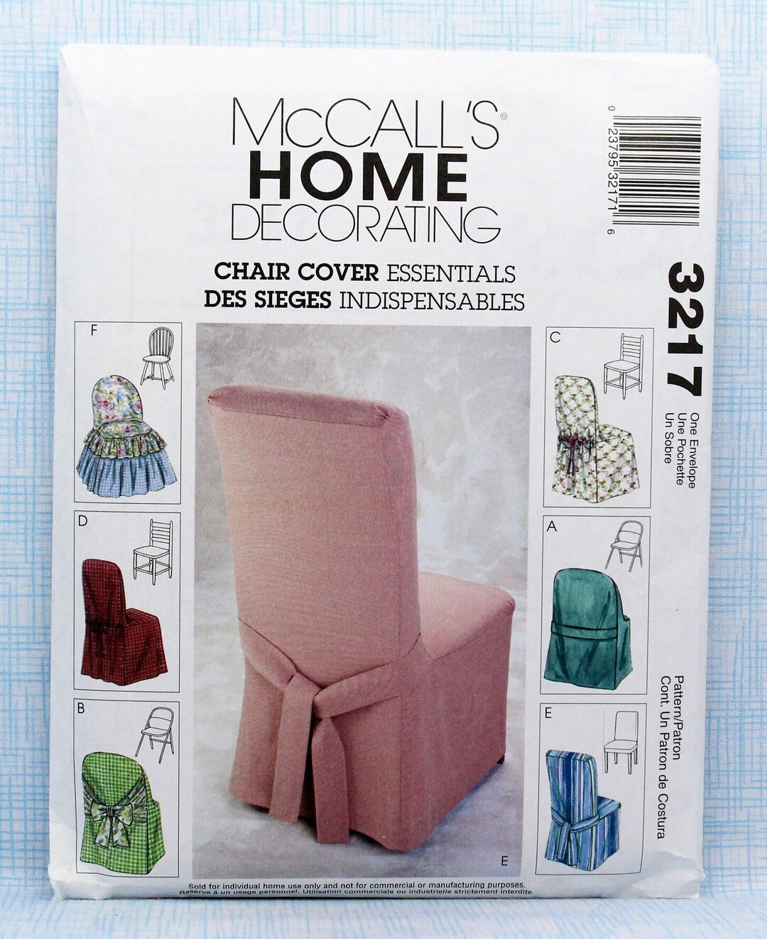 Mccalls Sewing Pattern 3217, Chair Covers Sewing Pattern, Uncut/ff Etsy