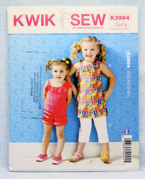 Kwik Sew 3984, Girl's One Shoulder Knit Tops, Shorts and Pants