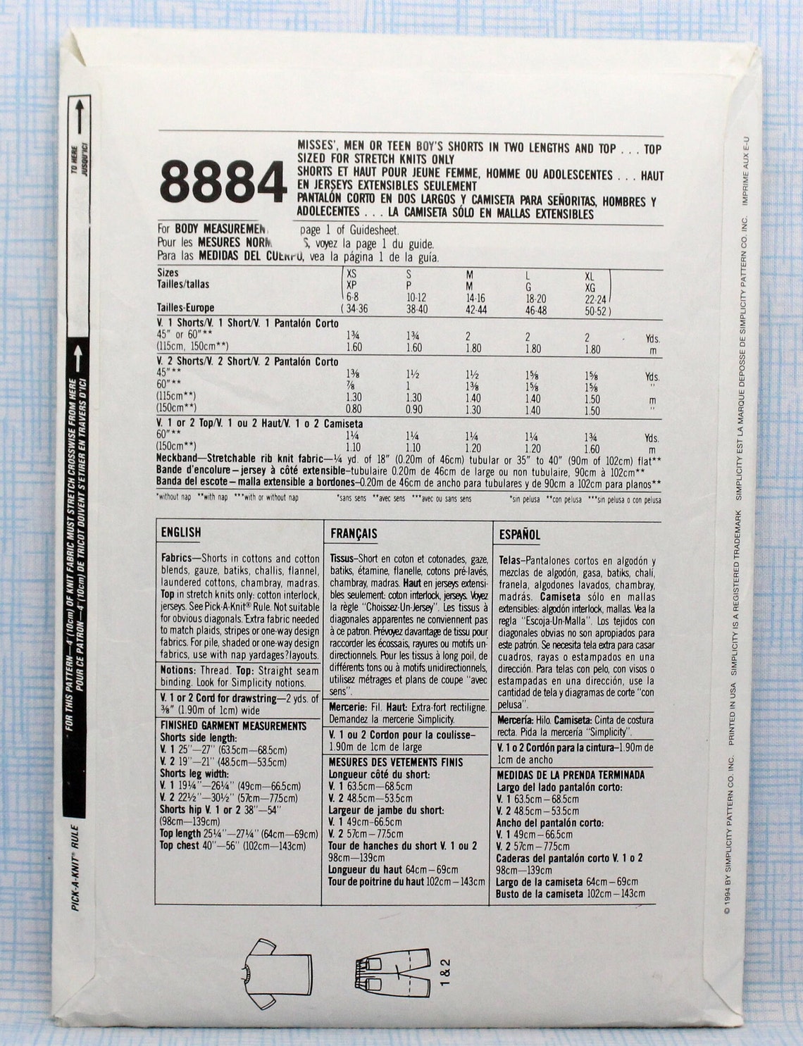 Simplicity Sewing Pattern 8884, Easy Shorts and Knit Top for Misses ...
