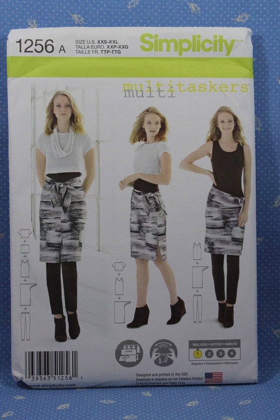 SIMPLICITY PATTERN TANK TOP SARONG 24/" COLUMN /& SLOUCHY TOP SIZE XXS-XXL # 1257