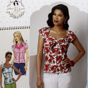 Simplicity Sewing Pattern 9287, Misses&#39; Sweetheart Neckline Blouses, Uncut/FF, Misses&#39; Size 12 14 16 18 20, Simplicity S9287