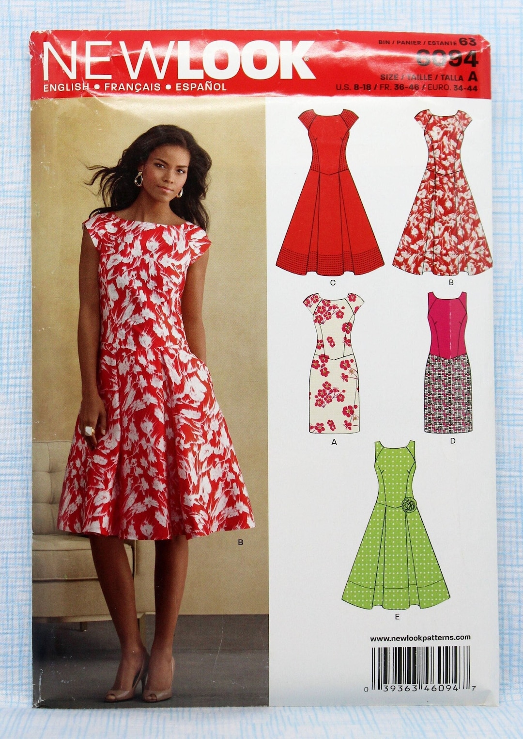 New Look Sewing Pattern 6094, Misses' Dress With Slim or Flared and ...