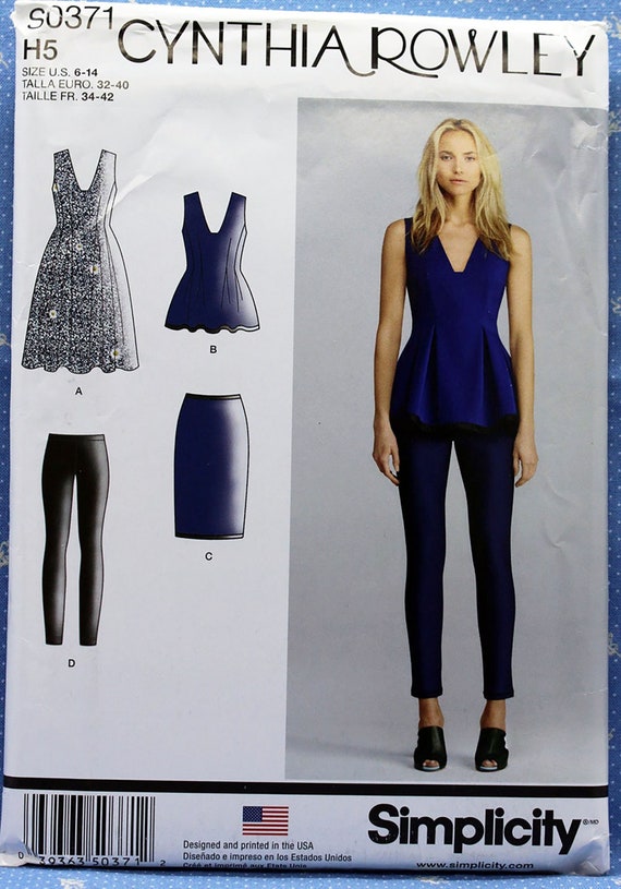 Simplicity 1104 Womens Tops and Bottoms Sewing Pattern Collection by Cynthia Rowley Sizes 6-14