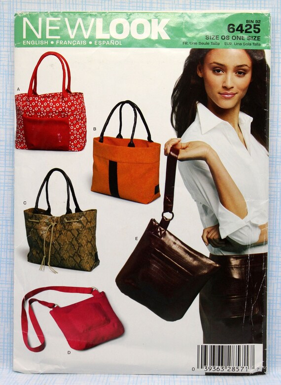 New Look Sewing Pattern 6425 Purse Cross-body Bag and Tote - Etsy