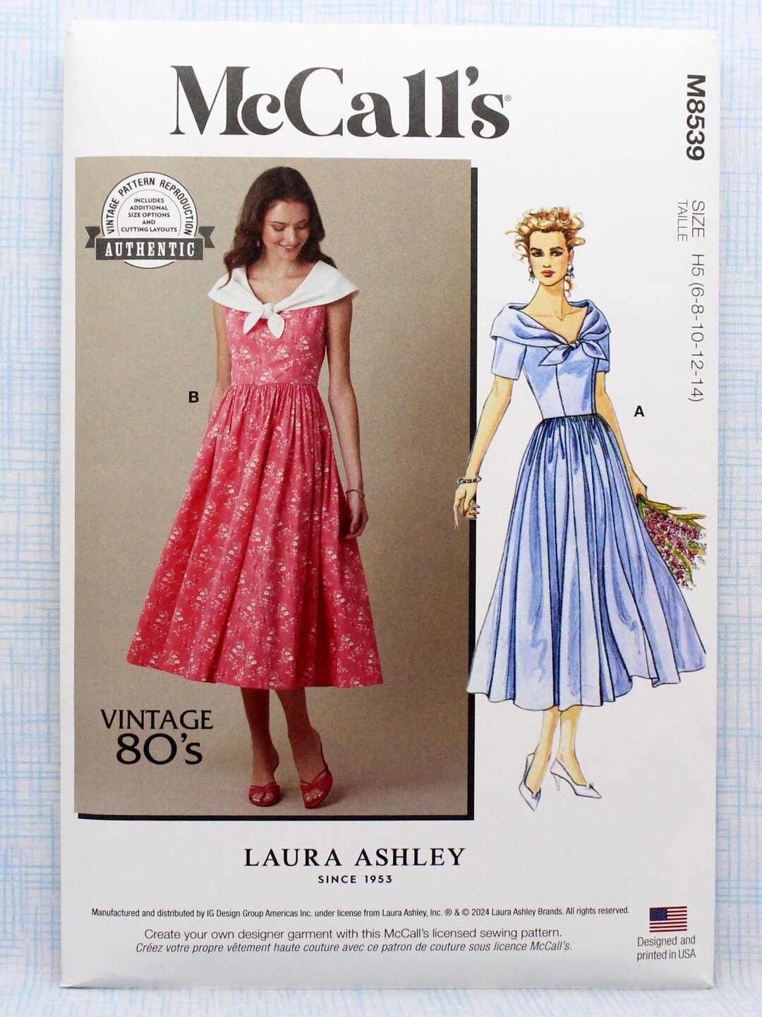 Mccall's Sewing Pattern 8539, Misses' Dress With Full Gathered Skirt ...