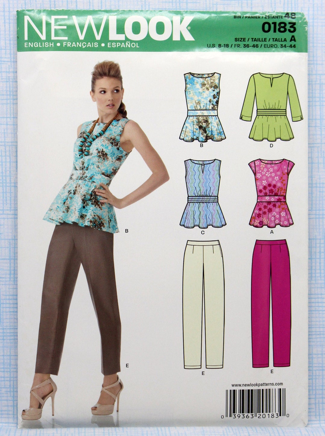 New Look Sewing Pattern 0183 Misses' Slim Pants and - Etsy