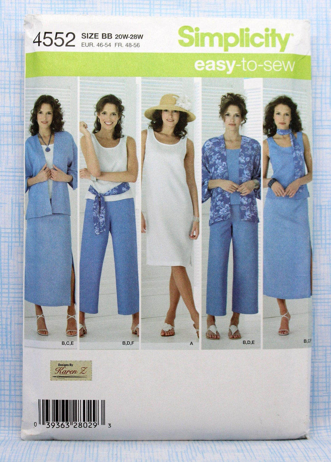 Simplicity Sewing Pattern 4552, Women's Dress or Top, Skirt, Cropped ...