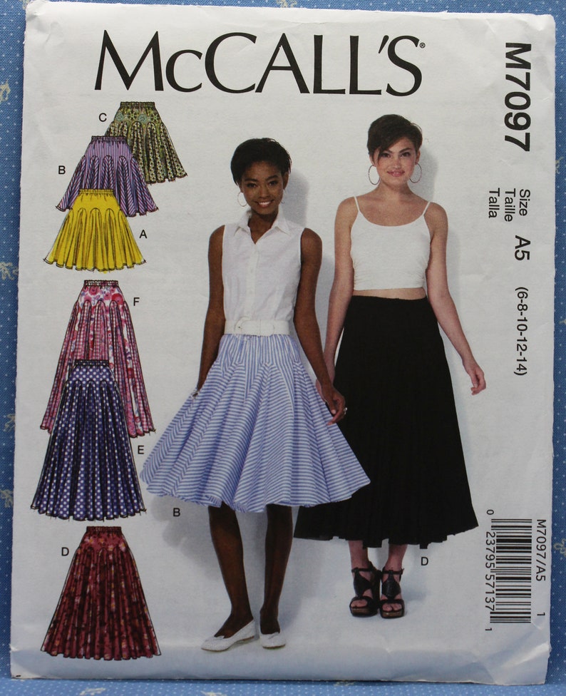 Misses/' Size 6-8 Elastic Waist Skirts Sewing Pattern Misses/' Skirts Sewing Pattern Uncut 10-12 14 McCall/'s 7097
