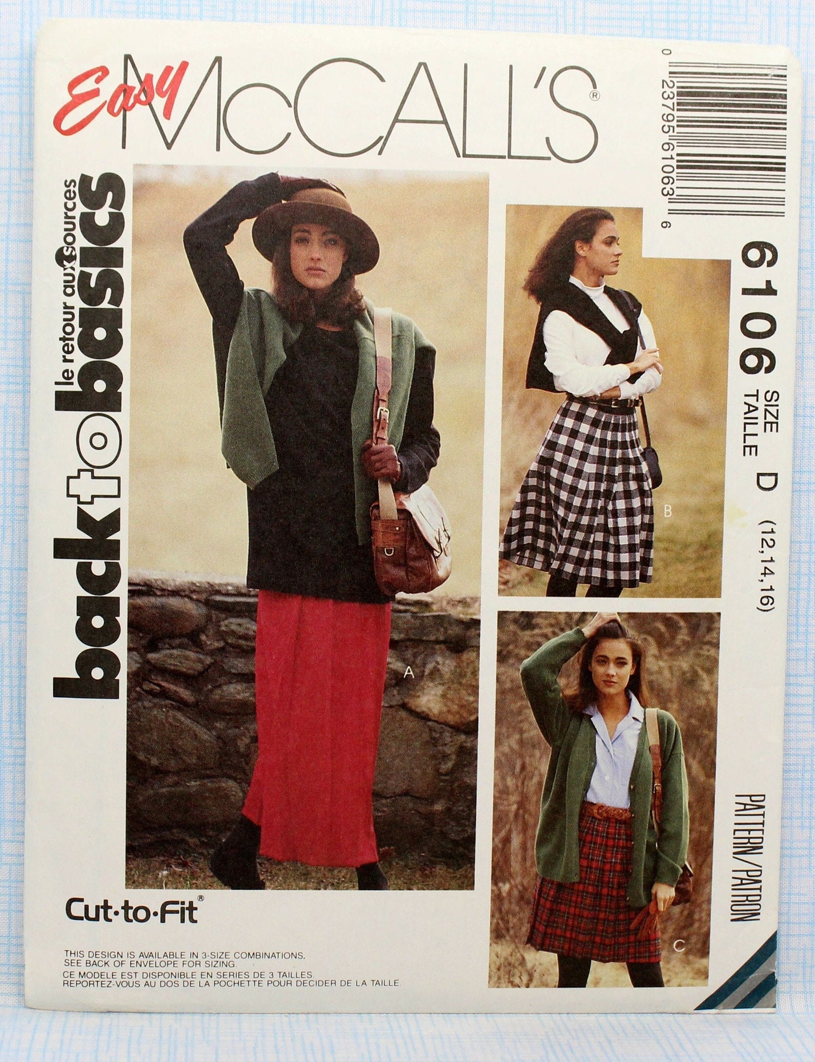 Mccall's Sewing Pattern 6106, Misses' Skirt With Pleat Options in