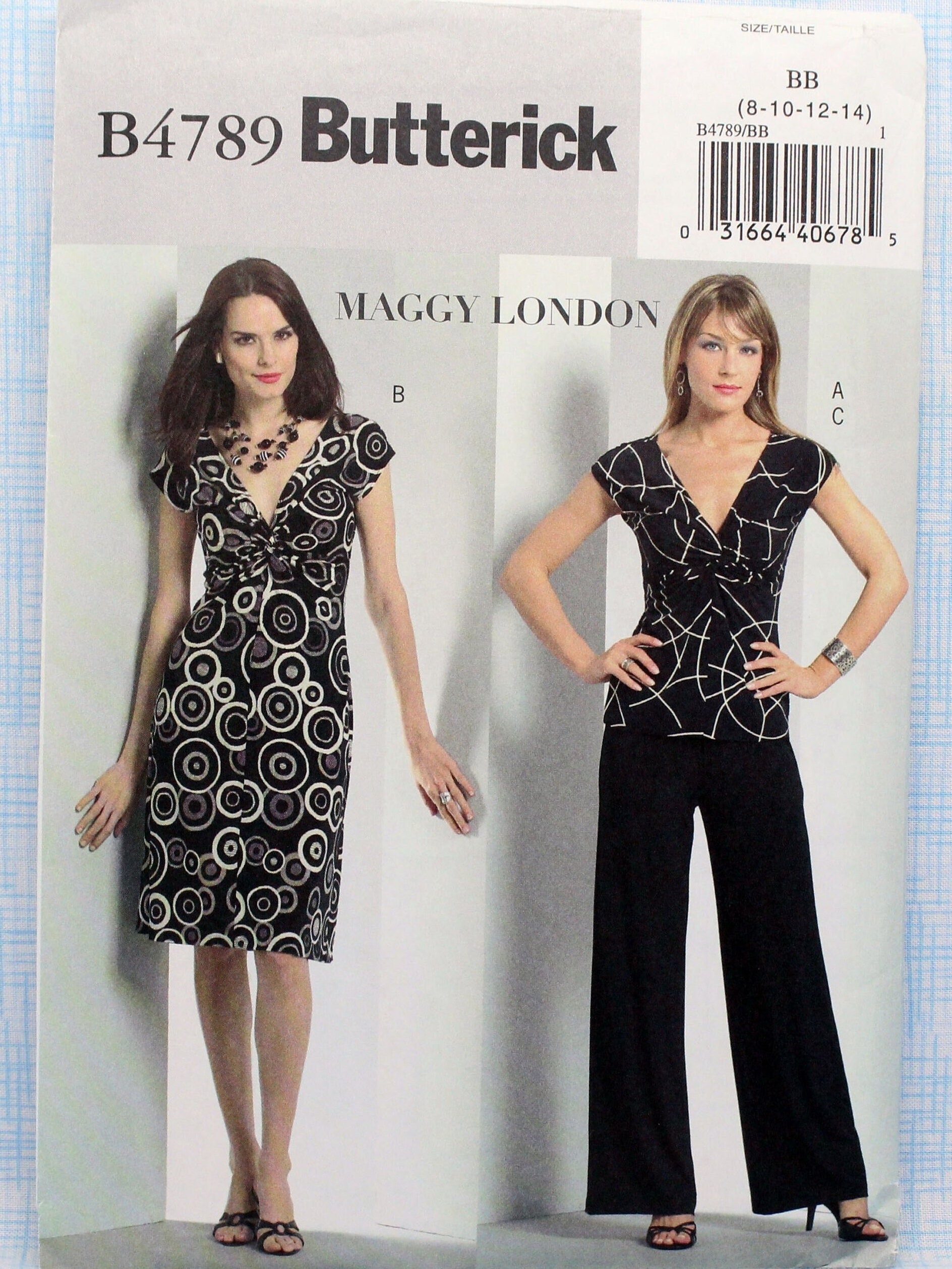 Butterick Sewing Pattern 4789 Misses' Stretch Knit Top, Dress and Pants ...