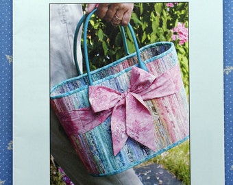 Aunties Two AT212, Bow n' Go Bag Sewing Pattern, Uncut, Fabric Covered Clothesline Crafts Sewing Pattern