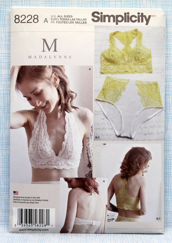 Simplicity Sewing Pattern 8228, Misses' Soft Cup Bra With Racer or Halter  Back and Panties, Bra's Sized 32A to 42DD, Panties Sized XS-XL, UC -   Canada