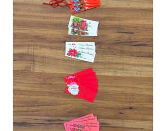 Etichette regalo natalizie vintage di metà secolo - Set da 20