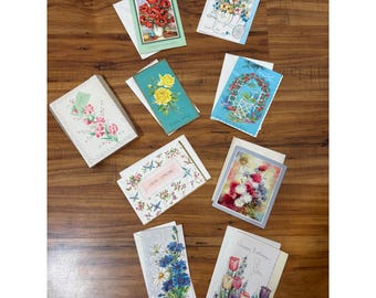 1950s Vintage Greeting Cards and Envelopes - Set of 8- by The Quaint Shop Folks