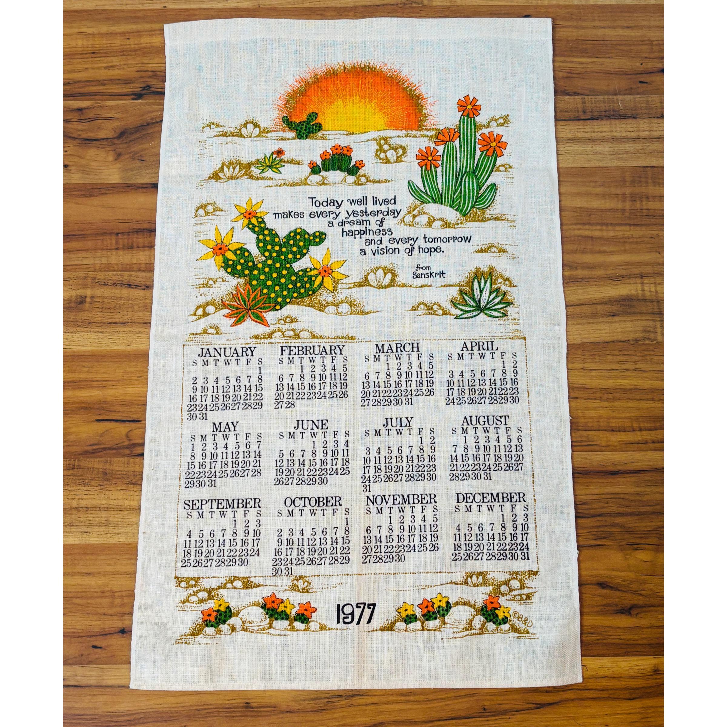 Vintage 1977 calendar - Etsy 日本