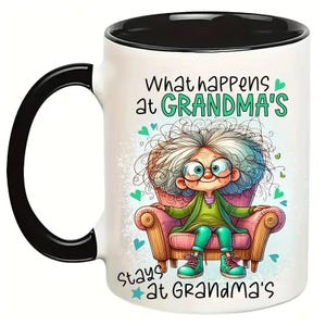 Crazy Grandma UV DTF Transferpapier - Humorvolle Zitat Abziehbilder für Tassen, Laptops & mehr