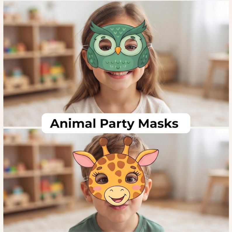 Printable Kids Masks Bundle, 19 Christmas & Animal Party Costumes ...