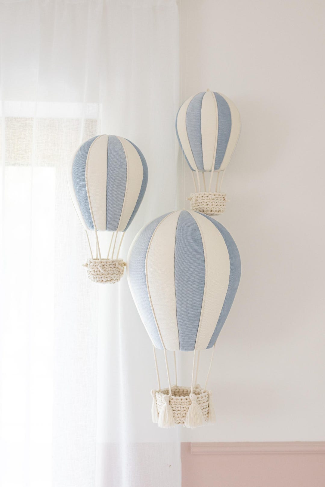 Handmade Baby Blue Hot Air Balloon Nursery Decor: Wall Hanging - Etsy
