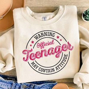 Officiële tiener Svg, waarschuwing officiële tiener Svg, 13e verjaardag Svg, feestvarken Svg, 13e verjaardag Png-afdrukbaar, Cricut & silhouet