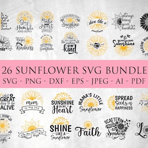Tournesol SVG, tournesol citations Svg, fleurs sauvages, Svg floral, floral, abeille SVG, numérique, lot, vinyle, vecteur, téléchargement immédiat Cricut