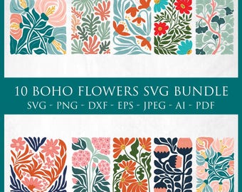 Abstract Flower Svg, Retro Flower Svg, Flower Clipart, Floral Svg, Boho Flower Svg, Wall Decor, Wall Art Svg, Flower Cricut, Aesthetic Decor