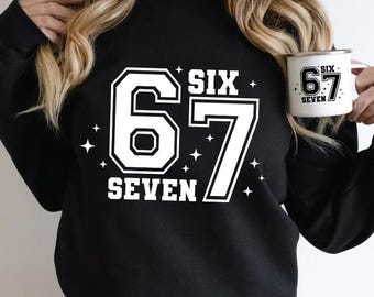 Sechs Sieben Png, lustiges Bügelbild, sechs Sieben Hemd, 6 7 Einzelteile, Viral Phrase Meme Bügelbild, lustiges Sprichwort, lustiges 6 7, geschnittene Datei für Cricut, digitaler Download