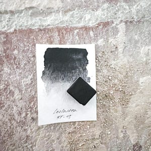 KF-15 vegan, handmade watercolor paint in 1/2 pan in black | Watercolor paint vegan watercolor paint highly pigmented