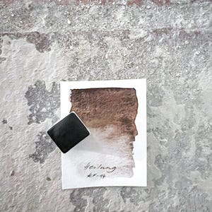 KF-14 vegan, handmade watercolor paint in 1/2 pans in brown | Watercolor paint vegan watercolor paint highly pigmented