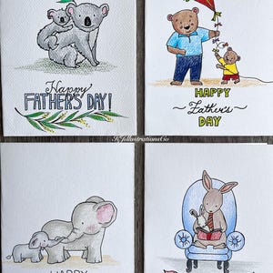 Cartão de Feliz Dia dos Pais I Cartão de felicitações feito à mão | Arte original | 4,5" x 6"