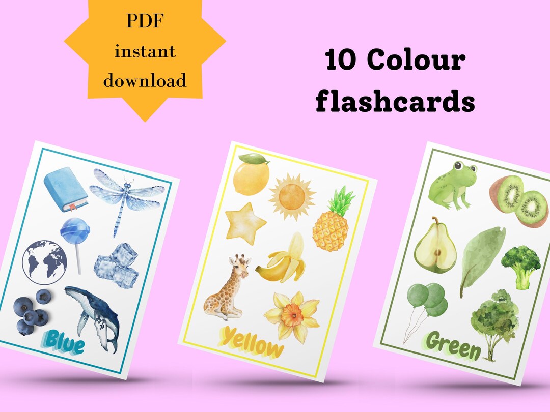 10 Colour Flashcards (EYFS, Babies) - Etsy