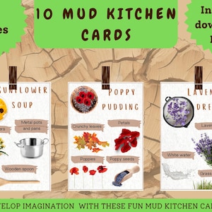 10 Matsch-Küche Rezeptkarten für Kinder