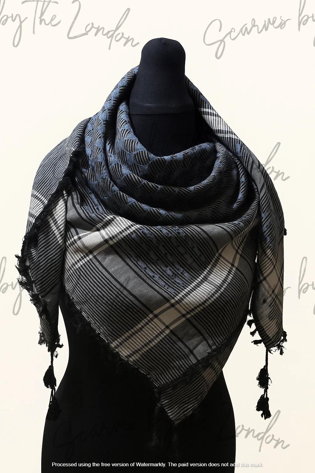 Quystetes Shemagh Schal Grün - Arabischer Wüstenschal 100x100cm Unisex