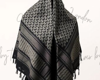 Keffiyeh palestino feito à mão: lenço de algodão macio, shemagh unissex.