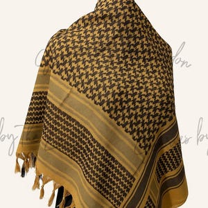 Palestine Keffiyeh with Tassels | 110cm Square Scarf | Tactical Desert Shemagh | 4 Colors Available