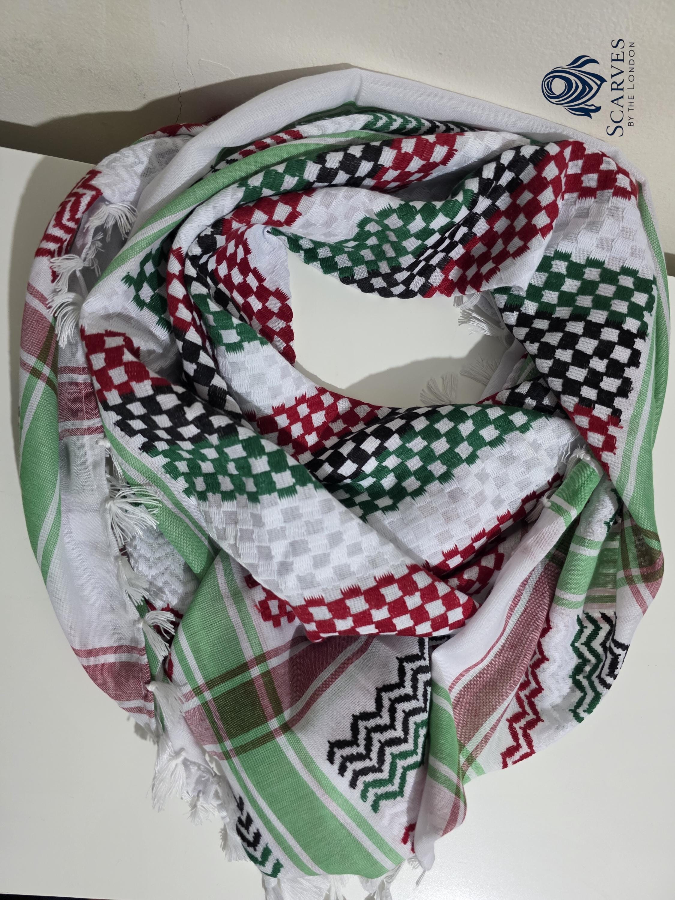 HIRBAWI パレスチナ製 Kufiya クーフィーヤ クフィーヤ 刺繍 Hirbawi Kufiya - Home Of The Palestinian Scarf