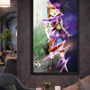 Anime Girl Poster – Double Personality Art – Japanese Style – Framed Wall Print – Original Design