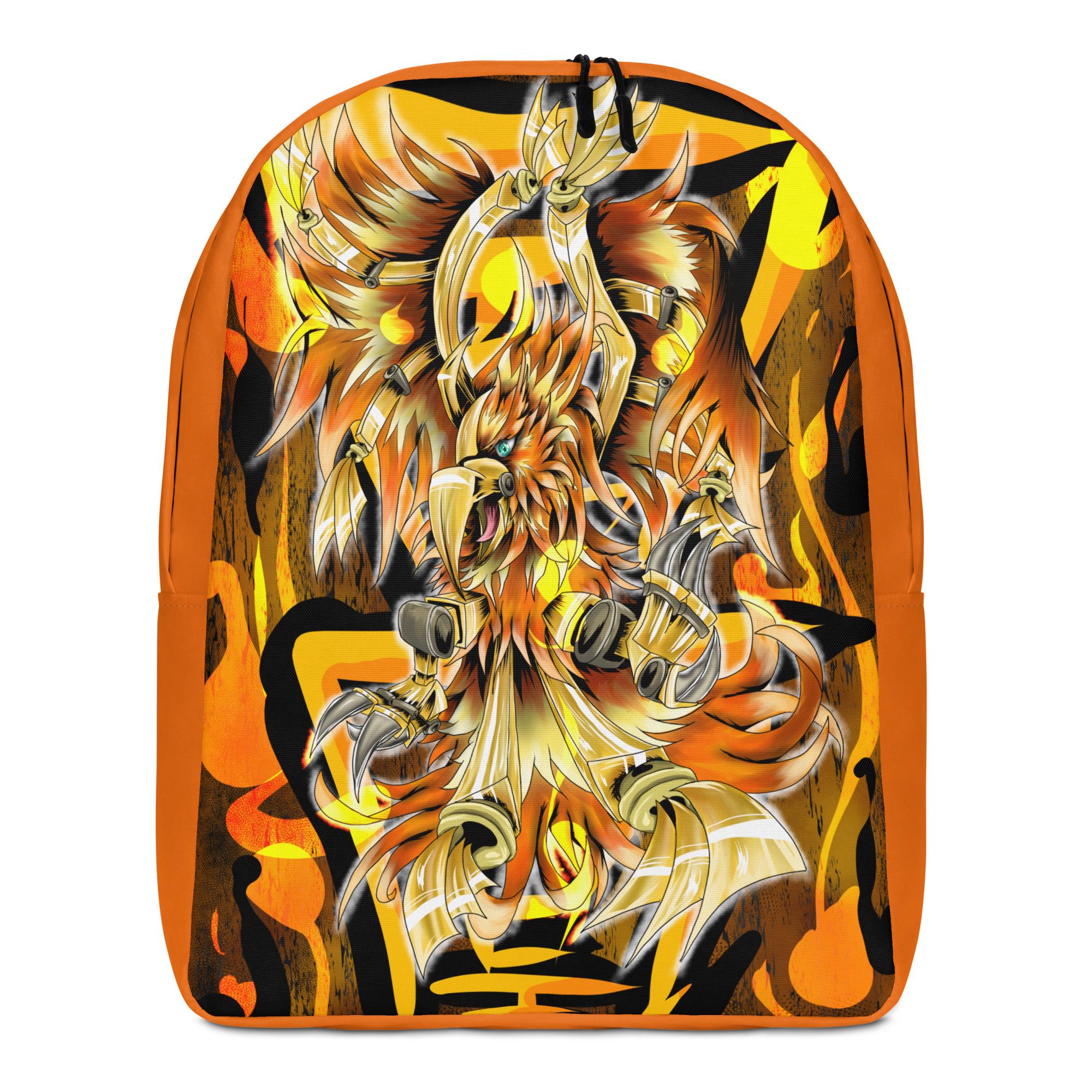 オレンジフェニックスバックパック：手作りの火の鳥デザイン - Etsy 日本