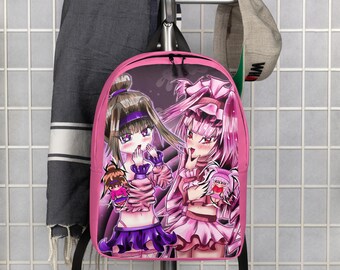 Pink Anime Backpack: Kawaii Girl Fashion Magazine Design - Etsy display picture 2