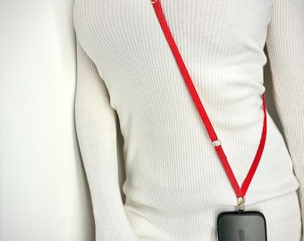 Telefoonkoordje voor meisjes: Verstelbare schouderband met gouden hartje