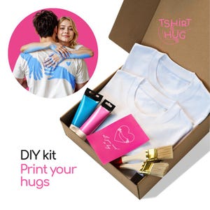 Kit di stampa fai da te per magliette, regalo per coppie, set regalo per amici e familiari. Regali per lei. Regali per lui. Magliette personalizzate. Kit per magliette Hug
