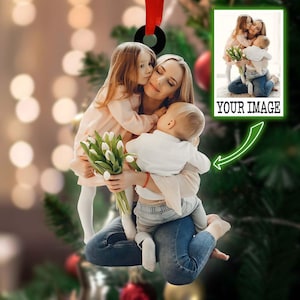 Personalized Photo Ornament – Custom Acrylic Cutout with Your Image – 2025 Holiday Tree Decoration Gift for Family, Kids, or Loved Ones