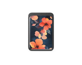 Poppy Flower MagSafe Wallet: Vegan Leather iPhone Card Holder