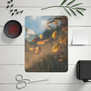 White butterfly art iPad Case Nature style cover for iPad 12.9, 10.9, iPad Pro 13, ipadpro case with pencil holder, ipad Gen 6 case