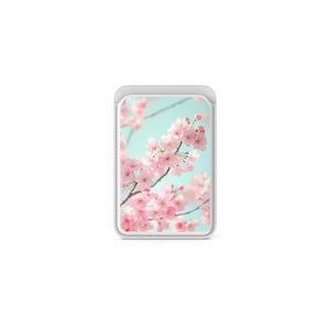 Porte-cartes magnétique magnétique en fleurs de cerisier avec fleurs de sakura pour iPhone 16, iPhone 14, iPhone 13 Pro, 12 Mag Safe