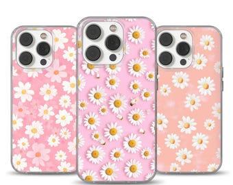 Daisy Phone Case  spring flower cover for iPhone 16e, 14, 13, 12, 11, SE, Samsung S25, A15, S21, S23 Ultra, Google pixel 8, 9 Pro